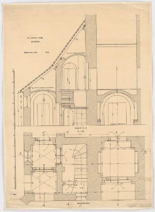 Evangelische Kirche, Maltsch: Grundriss EG 1:20, Schnitt A-B