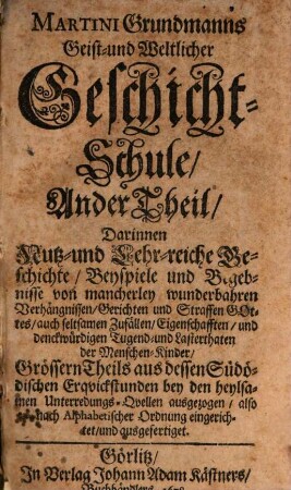 Geist- und weltliche Geschicht-Schule