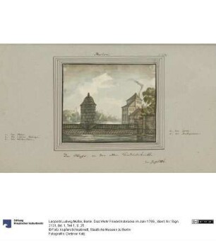 Berlin. Das Wehr Friedrichsbrücke im Jahr 1786.