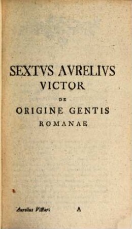 Sexti Avrelii Victoris Historia Romana