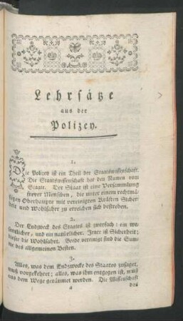 Lehrsätze aus der Polizey
