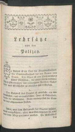 Lehrsätze aus der Polizey