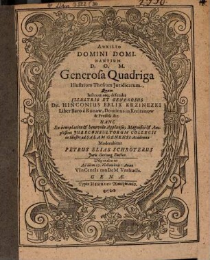 Generosa quadriga illustrium thesium iur.