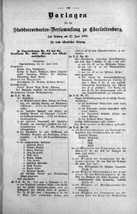 In nicht öffentlicher Sitzung. No. 13. (247-291), 27. Juni 1906