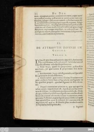 XI. De Attributis Divinis In Genere.