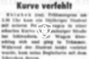 Kurve verfehlt