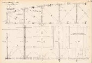 Weserbrücke, Groß Hutbergen: Hauptbrücke, Seitenöffnungen: Aufsichten, Schnitte 1:10