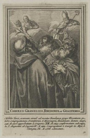 Gruppenbildnis des Carolus Granellus, des Rhedonus und des Gualterus