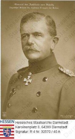 Scholtz, Friedrich v. (1851-1927) / Porträt in Uniform mit Orden, Brustbild