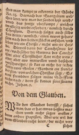 Von dem Glauben.
