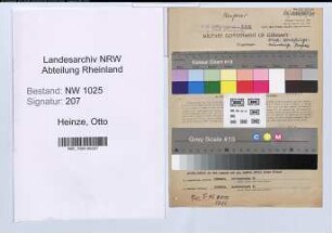 Entnazifizierung Otto Heinze , geb. 25.11.1893 (Statistiker)