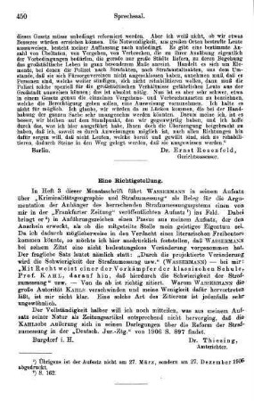 450, Eine Richtigstellung