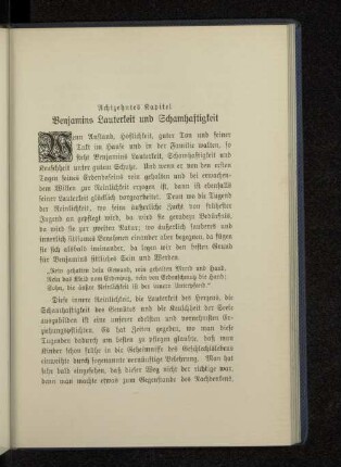 Achtzehntes Kapitel Benjamins Lauterkeit und Schamhaftigkeit