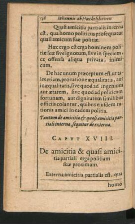 Caput XVIII. De amicitia & quasi amicitia partiali8 erga politiam suae proximam.