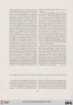 Wirtschaftliches vom Kunstgewerbe