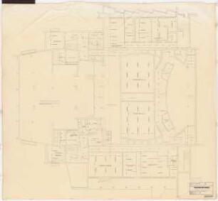 Stadttheater, Krefeld: Vorderhaus: Kellergeschoss, Lichtplan, Deckenuntersicht 1:50