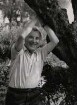 Marc Chagall in seinem Park am Stamme eines uralten Olivenbaumes