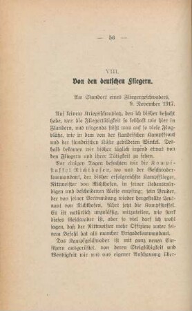 VIII. Von den deutschen Fliegern.