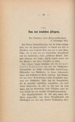VIII. Von den deutschen Fliegern.