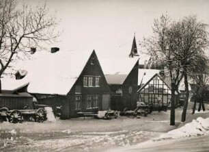 Elbingerode im Winter. Verschneite Dorfstraße
