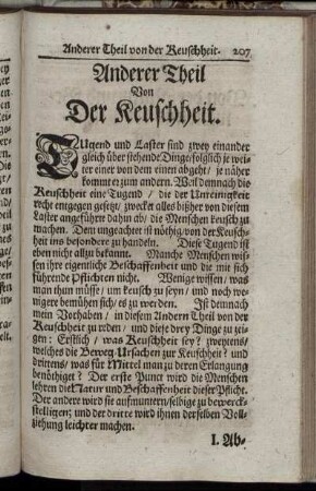 Anderer Theil. Von Der Keuschheit.