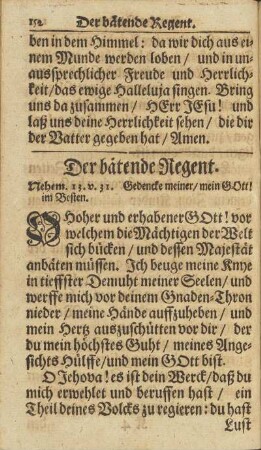Der bätende Regent.