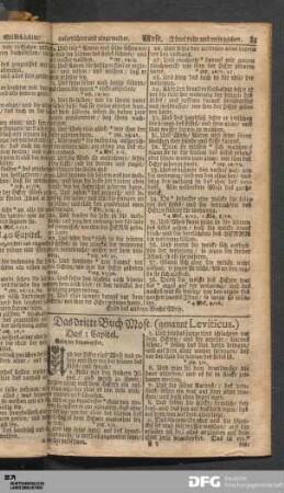 Das 3. Buch Mose / Leviticus