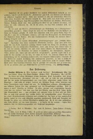 Zur Besinnung