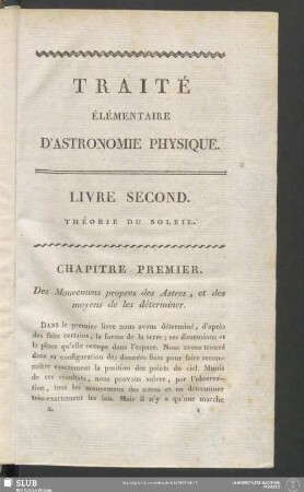 Livre Second. Théorie Du Soleil