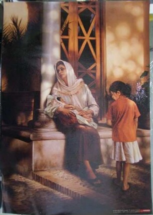 Poster mit Darstellung einer Mutter mit Kind