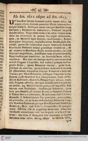Ab An. 1611. usque ad An. 1613