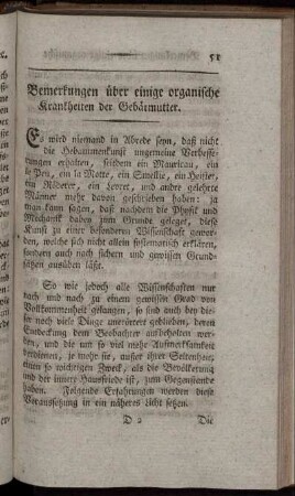 6. Bemerkungen über einige organische Krankheiten der Gebärmutter.