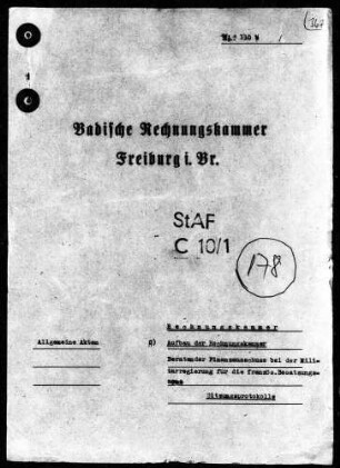 Sitzungen des beratenden Finanzausschusses der Militärregierung der französischen Besatzungszone