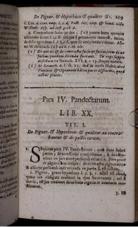 Pars IV. Pandectarum. Lib. XX