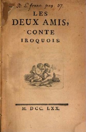 Les deux amis : conte iroquois
