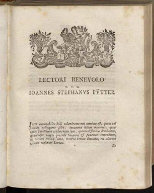 Lectori Benevolo S.P.D. Ioannes Stephanvs Pv̈tter.