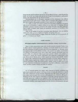 Parte Seconda. Ragguaglio sistematico delle cose raccolte.