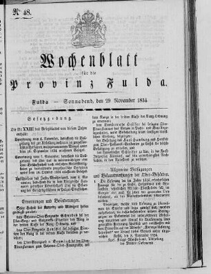 Nr. 48, Ausgabe vom 29. November 1834