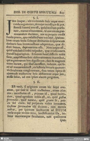 Dissertatio De Gustu Spirituali