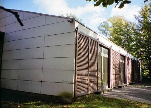 Kulturzentrum Wassermühle: Atelierhaus: Rückseite mit Terrassen