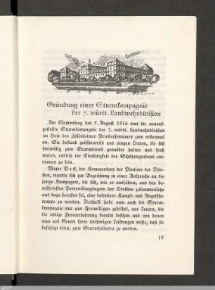 Gründung einer Sturmkompagnie der 7. württ. Landwehrdivision