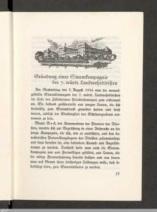 Gründung einer Sturmkompagnie der 7. württ. Landwehrdivision