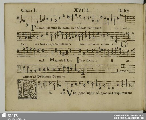 XVIII. II. Lamentatio: Daleth viae Sion lugent