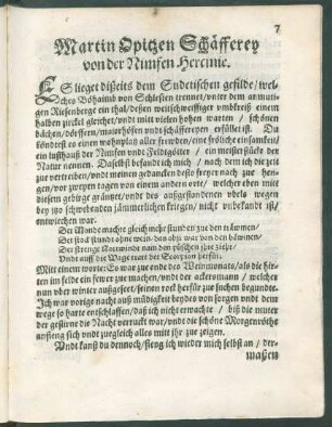 Martin Opitzen Schäfferey von der Nimfen Hercinie.