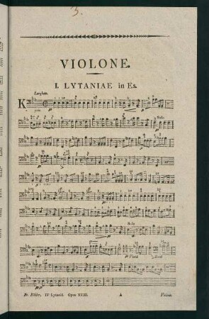 1-18, Violone. I. Lytaniae in Es. - IV. Lytaniae Lauretanae