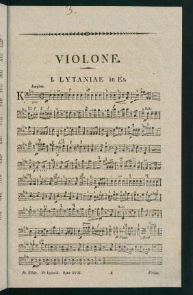 1-18, Violone. I. Lytaniae in Es. - IV. Lytaniae Lauretanae