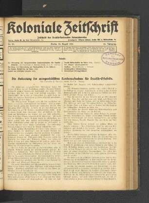 Nr. 33. Berlin, 15. August 1913. 14. Jahrgang.