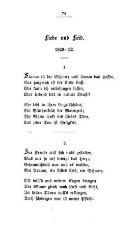Liebe und Leid - 1829-32