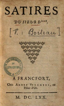 Satires du Sieur D...