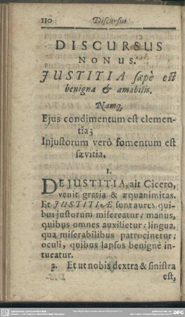 Discursus Nonus. Iustitia saepe est benigna & amabilis